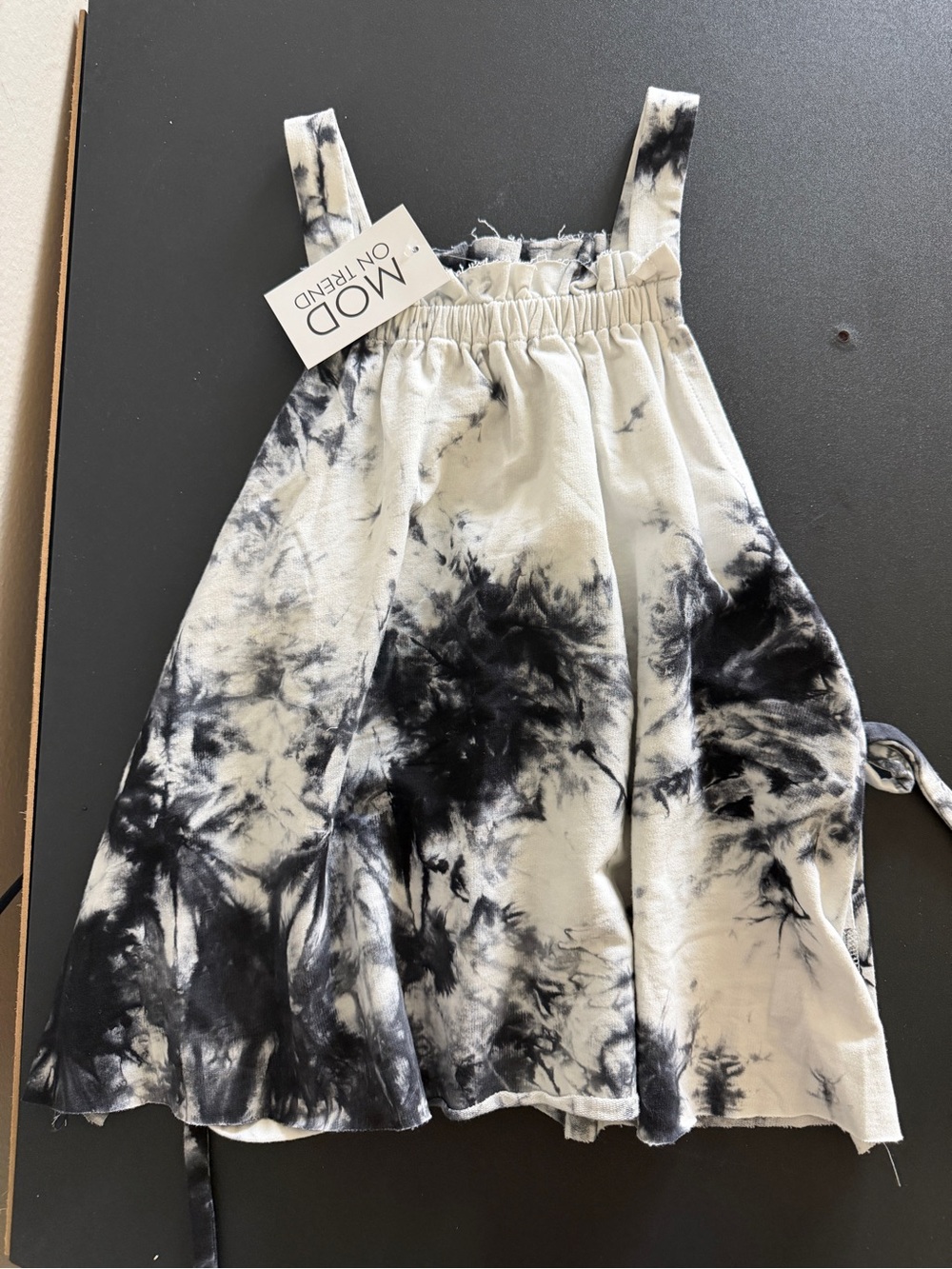 Mod On Trend Black & White Tie-Dye Women's Sundress Top